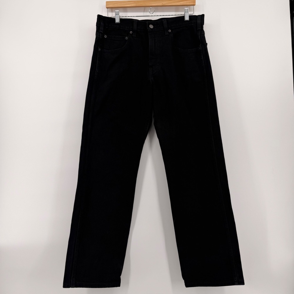Levis Western Fit Strong Black Straight Leg Jeans Mens 33x31 Cowboy